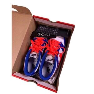 SIZE 7Y Nike Dunk Low Bright Crimson Game Royal(GS) CW1590104 [worn once]